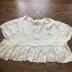 Urban Outfitters White Textured Crop Top